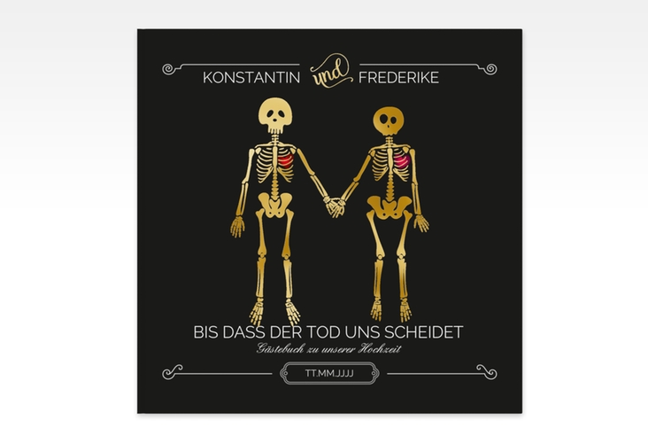 Gästebuch Creation Bones 20 x 20 cm, Hardcover gold