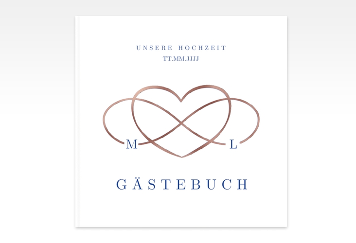 Gästebuch Creation Hochzeit Infinity 20 x 20 cm, Hardcover rosegold