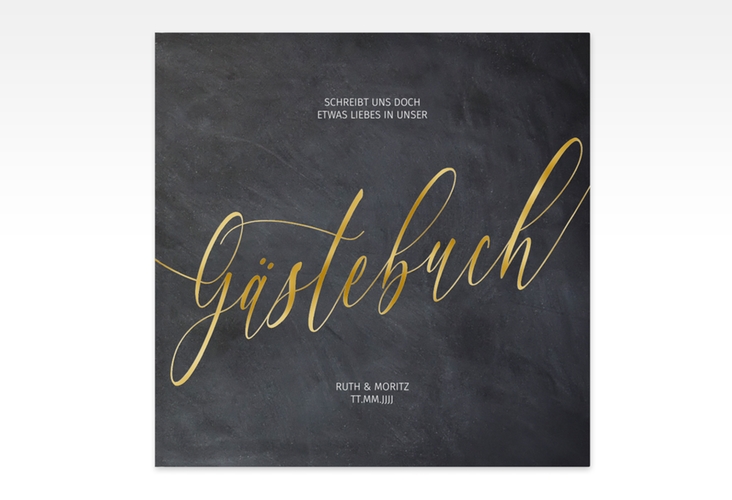 Gästebuch Creation Chalkboard 20 x 20 cm, Hardcover gold
