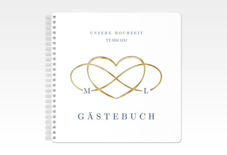 Gästebuch Hochzeit Infinity Ringbindung gold