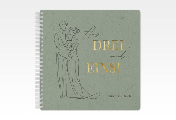 Gästebuch Hochzeit Vereint Ringbindung gold