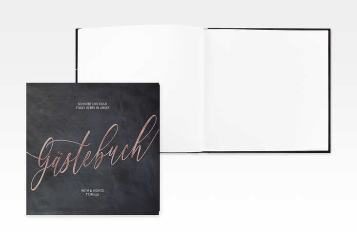 Gästebuch Creation Chalkboard 20 x 20 cm, Hardcover rosegold