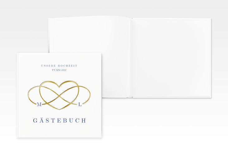 Gästebuch Creation Hochzeit Infinity 20 x 20 cm, Hardcover gold