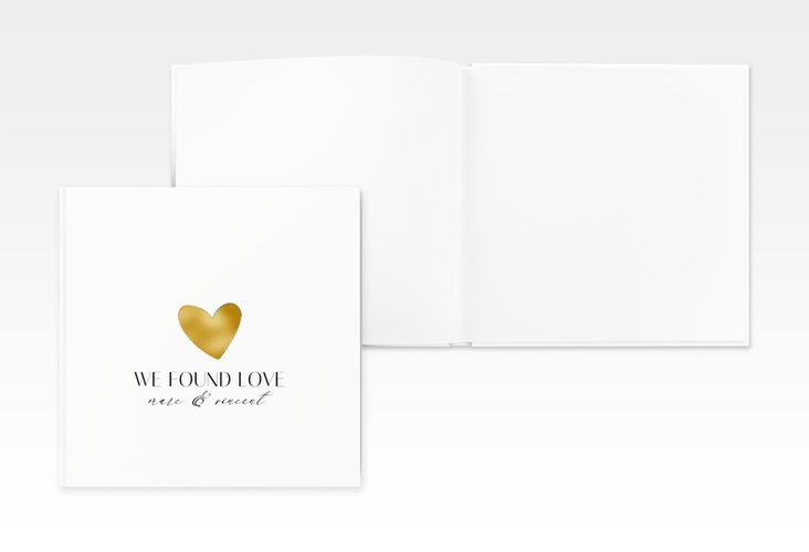 Gästebuch Creation Liebesbote 20 x 20 cm, Hardcover gold