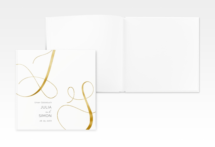Gästebuch Creation Eheschließung 20 x 20 cm, Hardcover gold