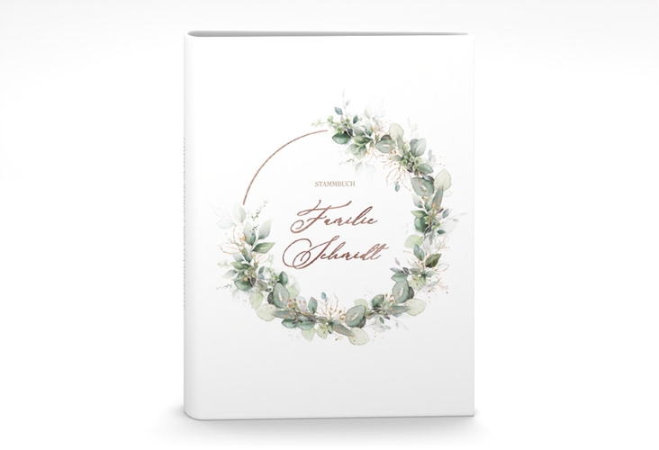 Stammbuch A5 Selvatica Stammbuch A5 rosegold mit Eukalyptus-Kranz