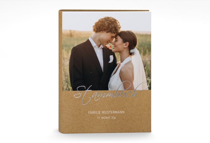 Stammbuch A5 Big Picture Stammbuch A5 silber mit Foto des Brautpaars