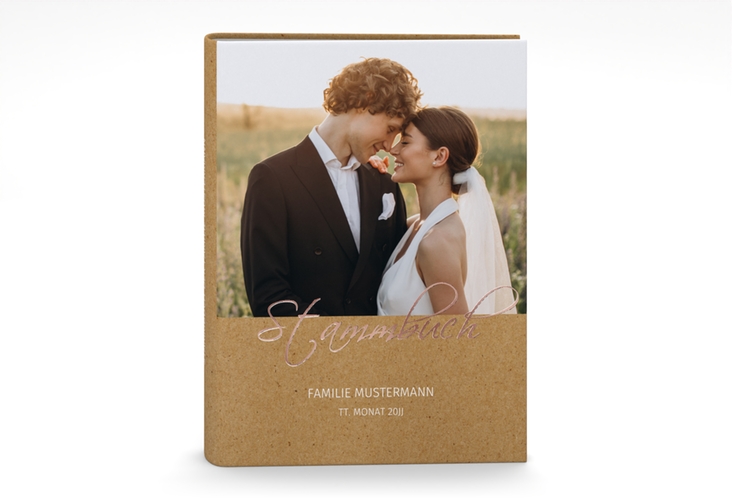 Stammbuch A5 Big Picture Stammbuch A5 rosegold mit Foto des Brautpaars