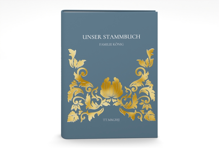 Stammbuch A5 Royal Stammbuch A5 gold mit barockem Blumen-Ornament