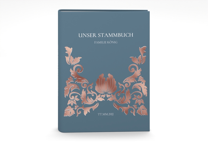 Stammbuch A5 Royal Stammbuch A5 rosegold mit barockem Blumen-Ornament