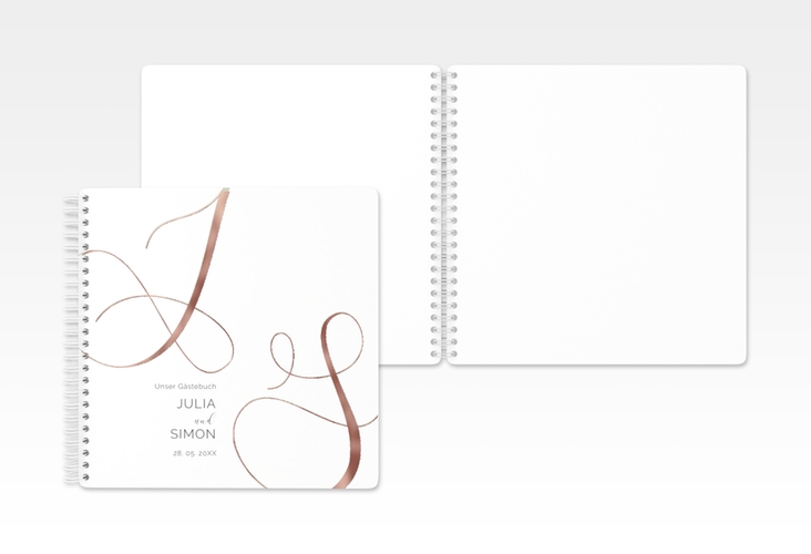 Gästebuch Hochzeit Eheschließung Ringbindung rosegold