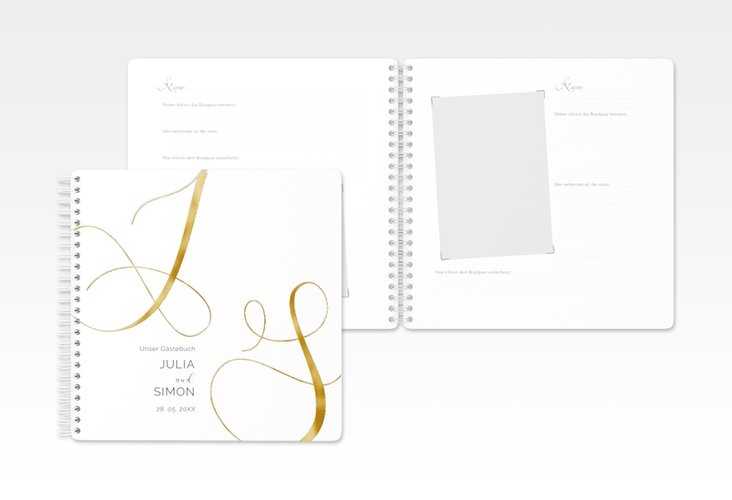 Gästebuch Hochzeit Eheschließung Ringbindung gold