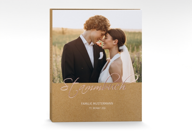 Stammbuch A4 Big Picture Stammbuch A4 rosegold mit Foto des Brautpaars