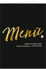 Menükarte Hochzeit "Glam"