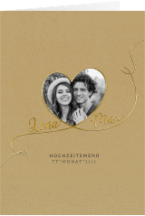 Menükarte Hochzeit "Herzensbund"