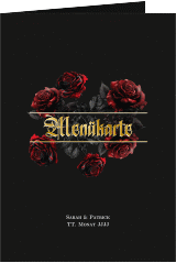 Menükarte Hochzeit "Gothic Rose"
