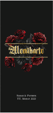 Menükarte Hochzeit "Gothic Rose"