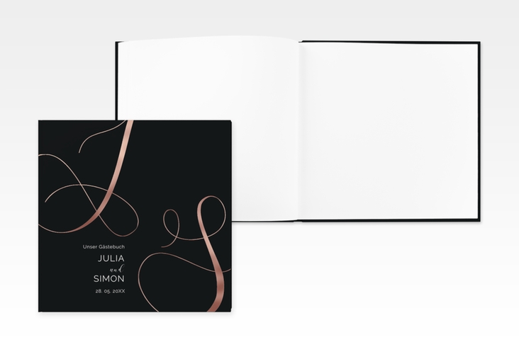 Gästebuch Creation Eheschließung 20 x 20 cm, Hardcover schwarz rosegold