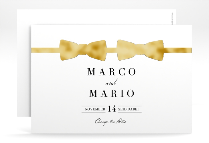 Change the Date-Karte Suits A6 Karte quer schwarz gold