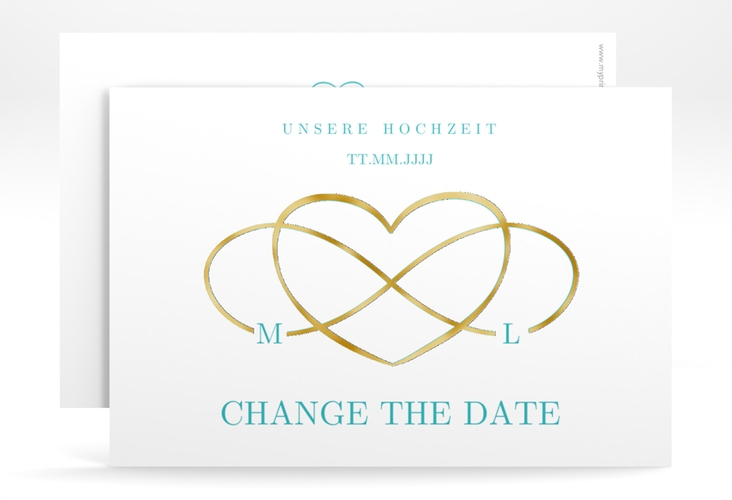 Change the Date-Karte Infinity A6 Karte quer tuerkis gold