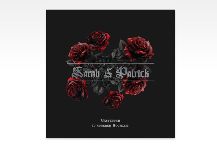 Gästebuch Creation Hochzeit Gothic Rose 20 x 20 cm, Hardcover schwarz silber