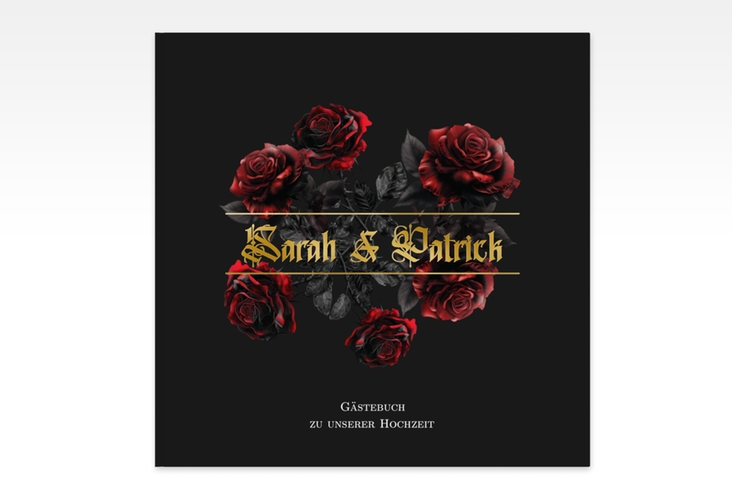 Gästebuch Creation Hochzeit Gothic Rose 20 x 20 cm, Hardcover schwarz gold