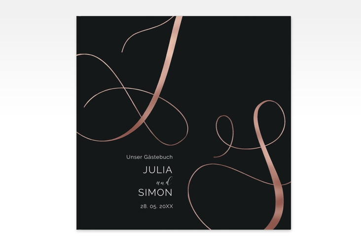 Gästebuch Creation Eheschließung 20 x 20 cm, Hardcover schwarz rosegold