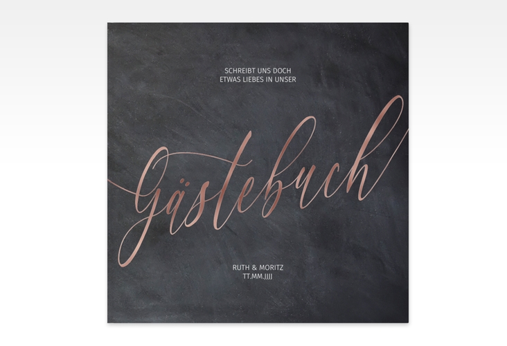 Gästebuch Creation Chalkboard 20 x 20 cm, Hardcover schwarz rosegold