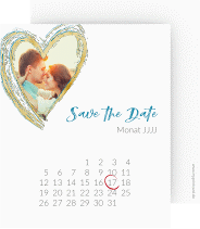 Klick: Details zu Save the Date-Kalenderblatt "Liebe" anzeigen Save the Date-Kalenderblatt "Liebe"