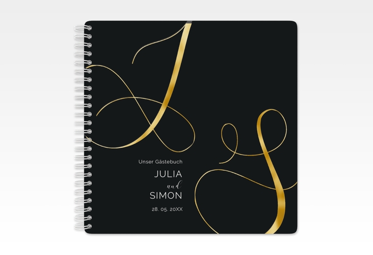 Gästebuch Hochzeit Eheschließung Ringbindung schwarz gold