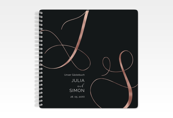 Gästebuch Hochzeit Eheschließung Ringbindung schwarz rosegold