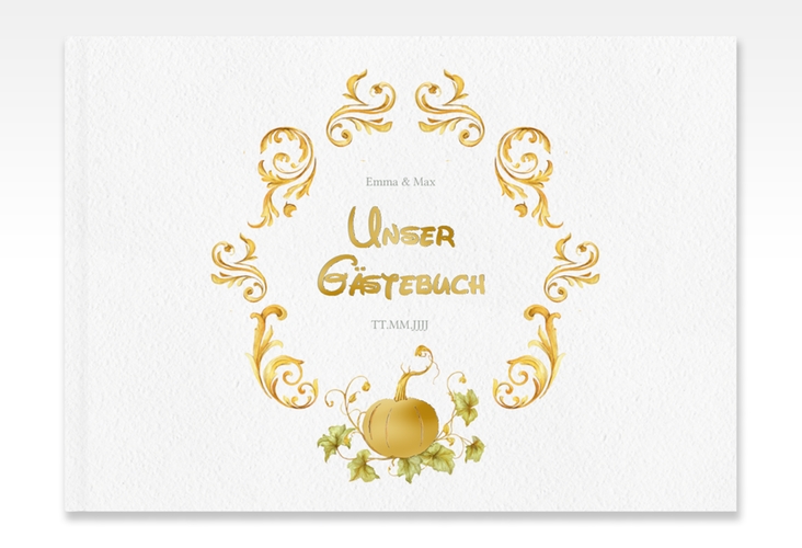 Gästebuch A4 quer Märchenhaft A4 quer, Hardcover gold gold