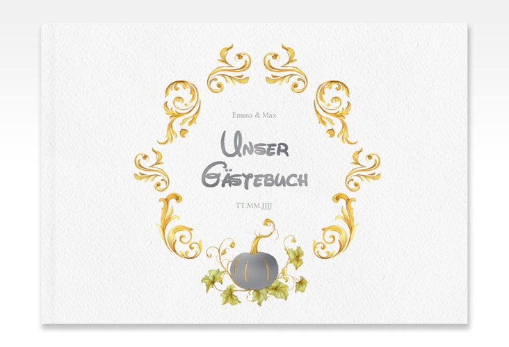 Gästebuch A4 quer Märchenhaft A4 quer, Hardcover gold silber
