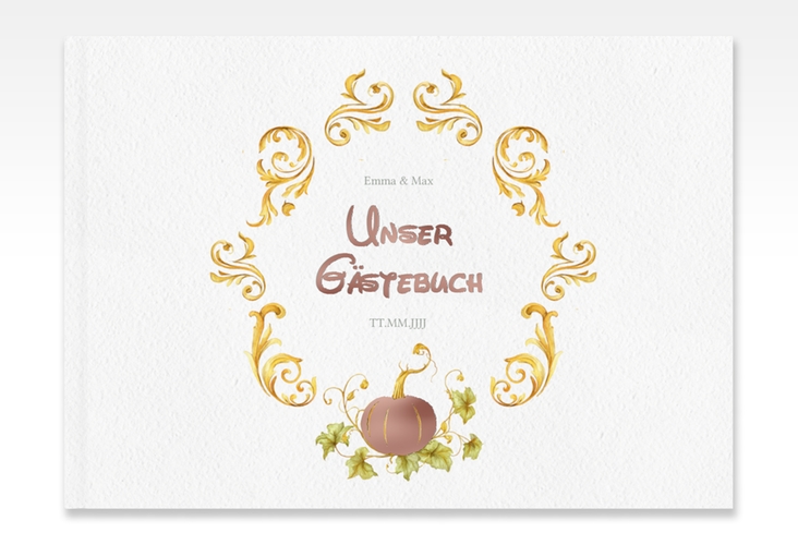 Gästebuch A4 quer Märchenhaft A4 quer, Hardcover gold rosegold