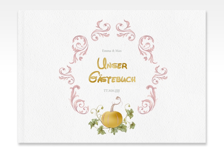 Gästebuch A4 quer Märchenhaft A4 quer, Hardcover rosa gold