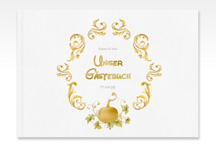 Gästebuch A4 quer Märchenhaft A4 quer, Hardcover gold gold