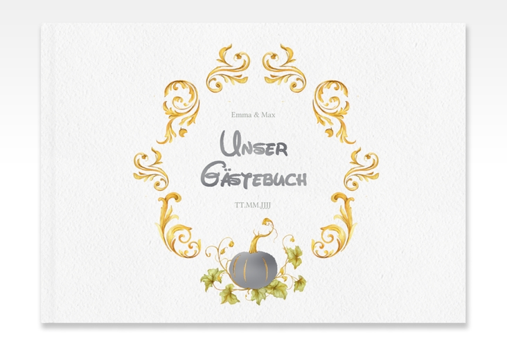Gästebuch A4 quer Märchenhaft A4 quer, Hardcover gold silber