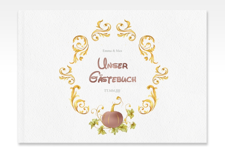 Gästebuch A4 quer Märchenhaft A4 quer, Hardcover gold rosegold