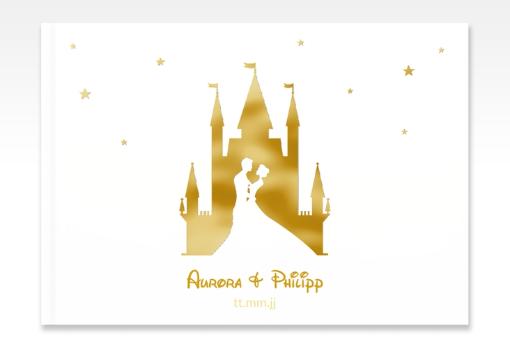 Gästebuch A4 quer Castle A4 quer, Hardcover gold gold