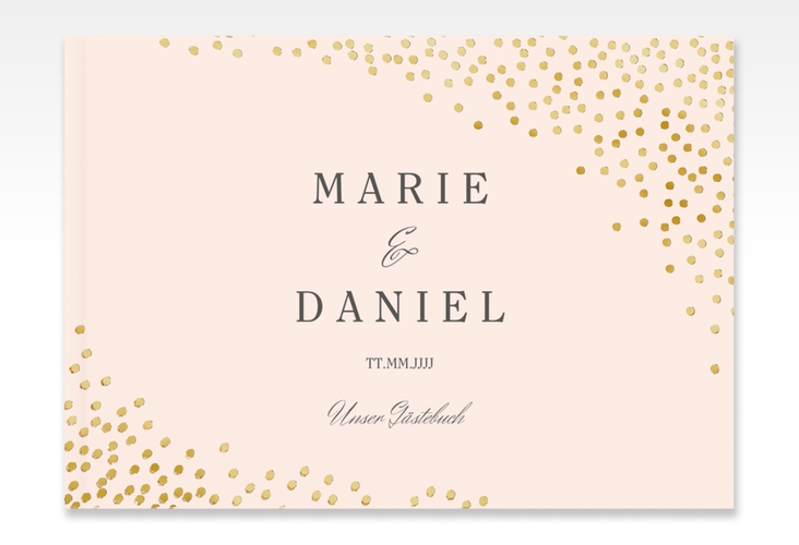 Gästebuch A4 quer Glitter A4 quer, Hardcover rosa gold