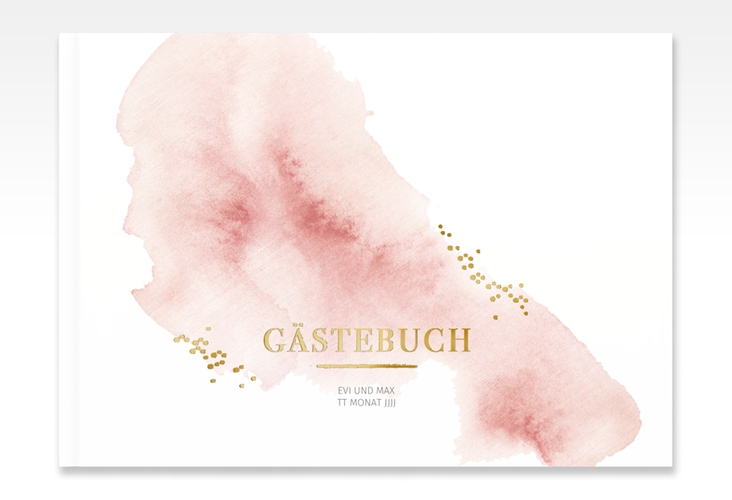 Gästebuch A4 quer Pastell A4 quer, Hardcover rosa gold