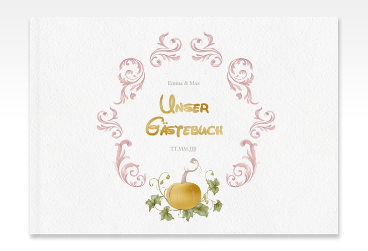 Gästebuch A4 quer Märchenhaft A4 quer, Hardcover rosa gold