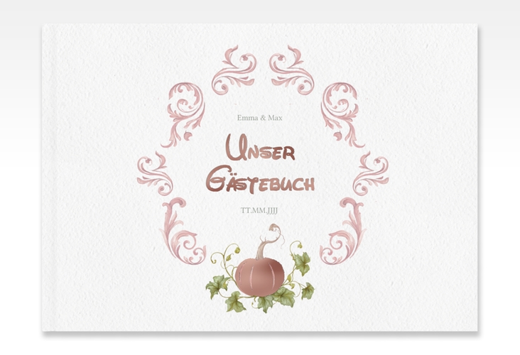 Gästebuch A4 quer Märchenhaft A4 quer, Hardcover rosa rosegold