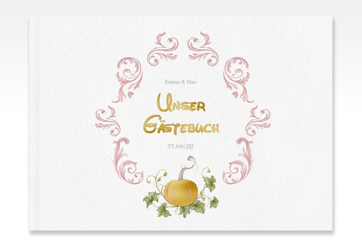 Gästebuch A4 quer Märchenhaft A4 quer, Hardcover rosa gold