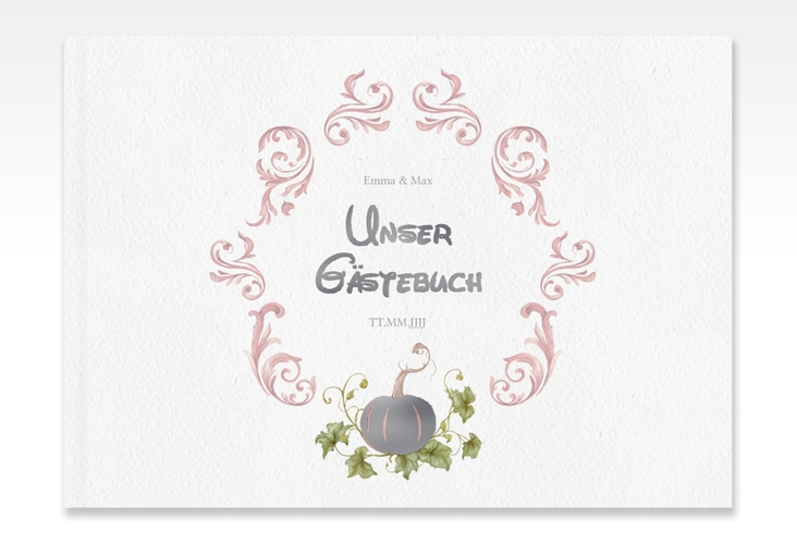 Gästebuch A4 quer Märchenhaft A4 quer, Hardcover rosa silber