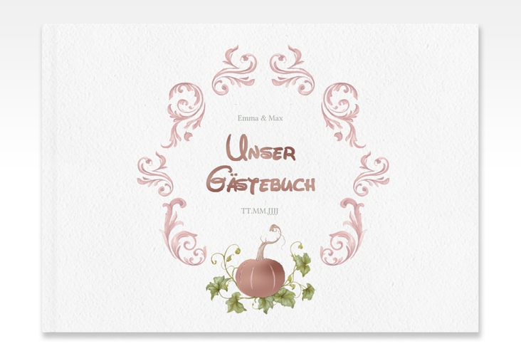Gästebuch A4 quer Märchenhaft A4 quer, Hardcover rosa rosegold