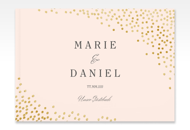 Gästebuch A4 quer Glitter A4 quer, Hardcover rosa gold