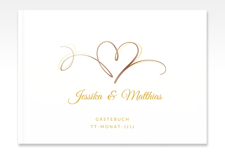 Gästebuch A4 quer Envie A4 quer, Hardcover gold rosegold