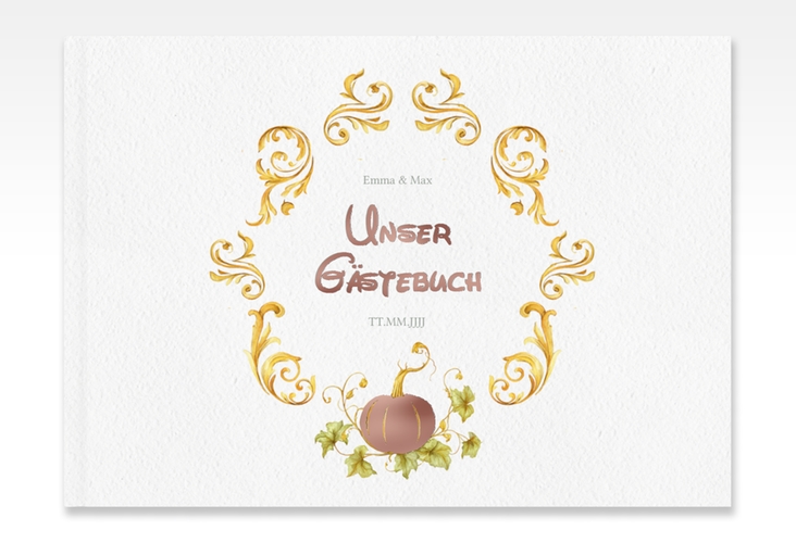 Gästebuch A4 quer Märchenhaft A4 quer, Hardcover gold rosegold