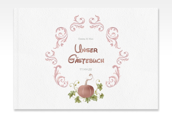 Gästebuch A4 quer Märchenhaft A4 quer, Hardcover rosa rosegold
